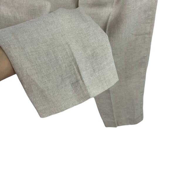Talbots Heritage Linen Straight Leg High Waist Beige Trousers Pants SZ 6 Neutral - Picture 9 of 13